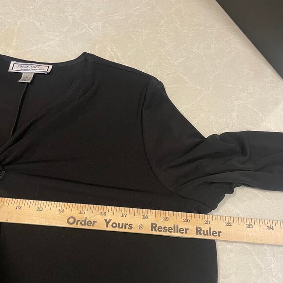 Simonton Says women's blouse Medium black blouse relaxed fit vintage Made in USA - Picture 8 of 10